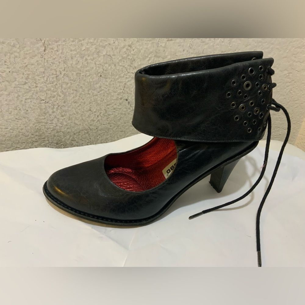 Tsubo heels women’s 37 leather almond toe lace up ankle Cuff